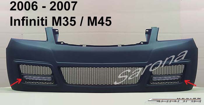 Custom Infiniti M45  Sedan Front Bumper (2006 - 2007) - $550.00 (Part #IF-014-FB)